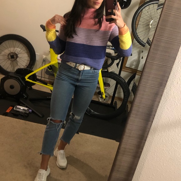 Lovers + friends rainbow stripe unicorn sweater XS - Picture 6 of 6